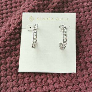 Kendra Scott Grier Silver Hoop Earrings NEW WITH POUCH